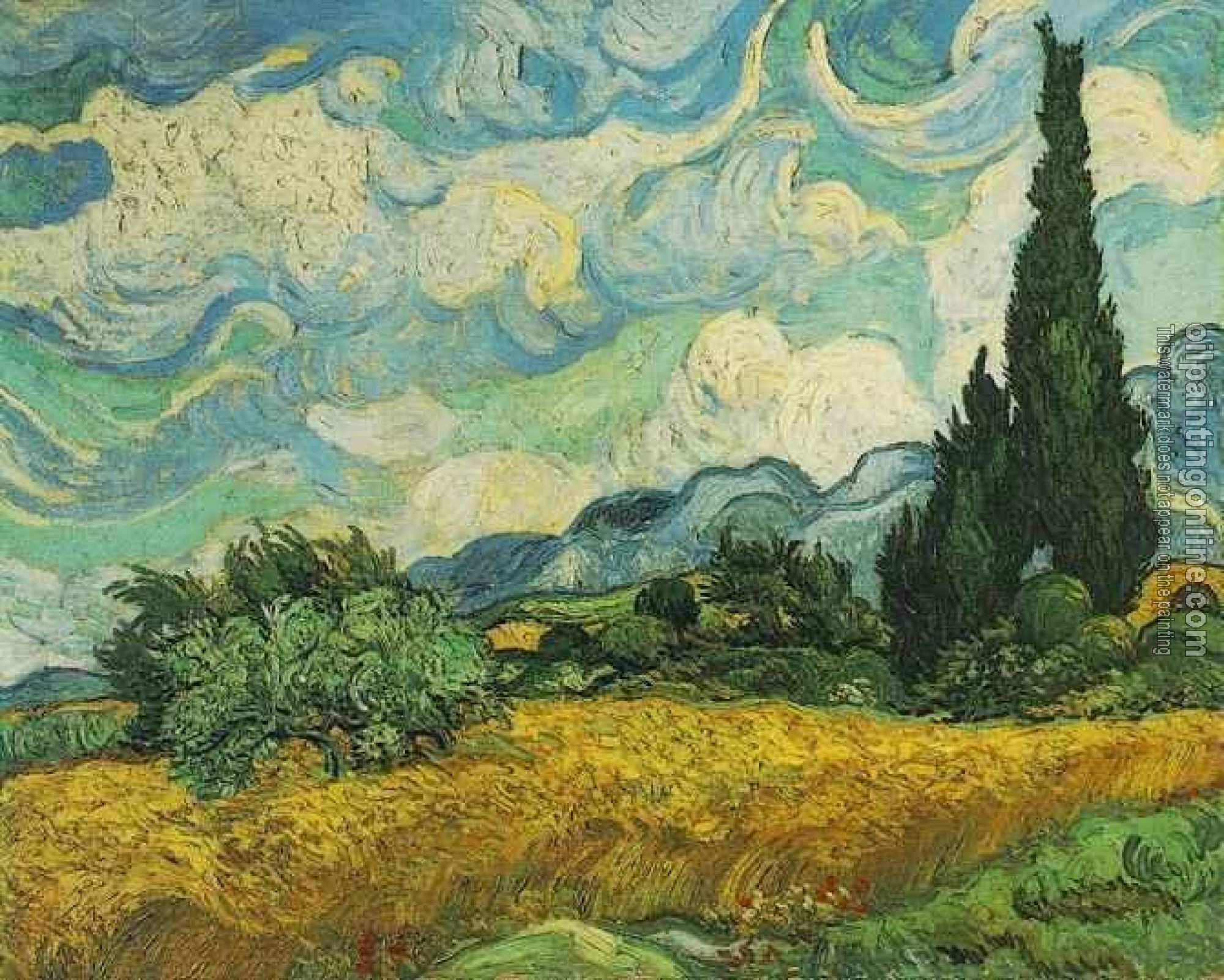 Gogh, Vincent van - Wheat Field with Cypresses at the Haute Gallinle Near Eygali